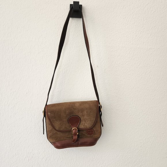 Talabarteria Los Mimbres Brown Shoulder Bag Purse Crossbody Brown Suede Leather - Picture 1 of 9